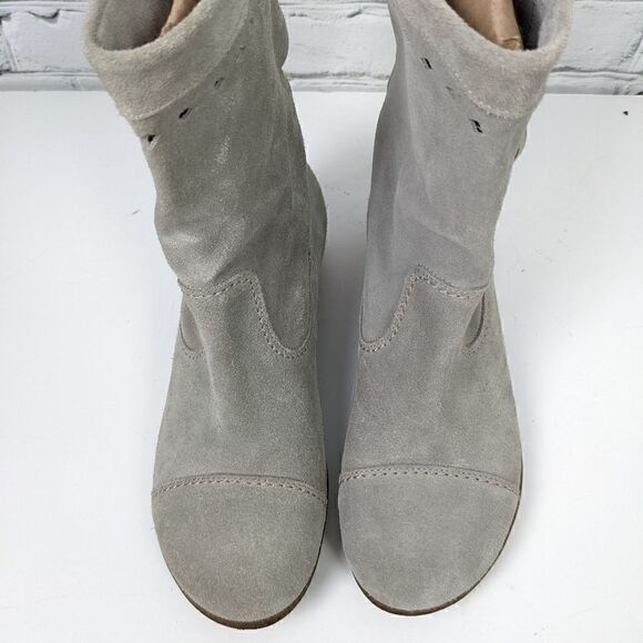 cloud footwear grey suede boots with tassle cork heel size 6 - Picture 2 of 10
